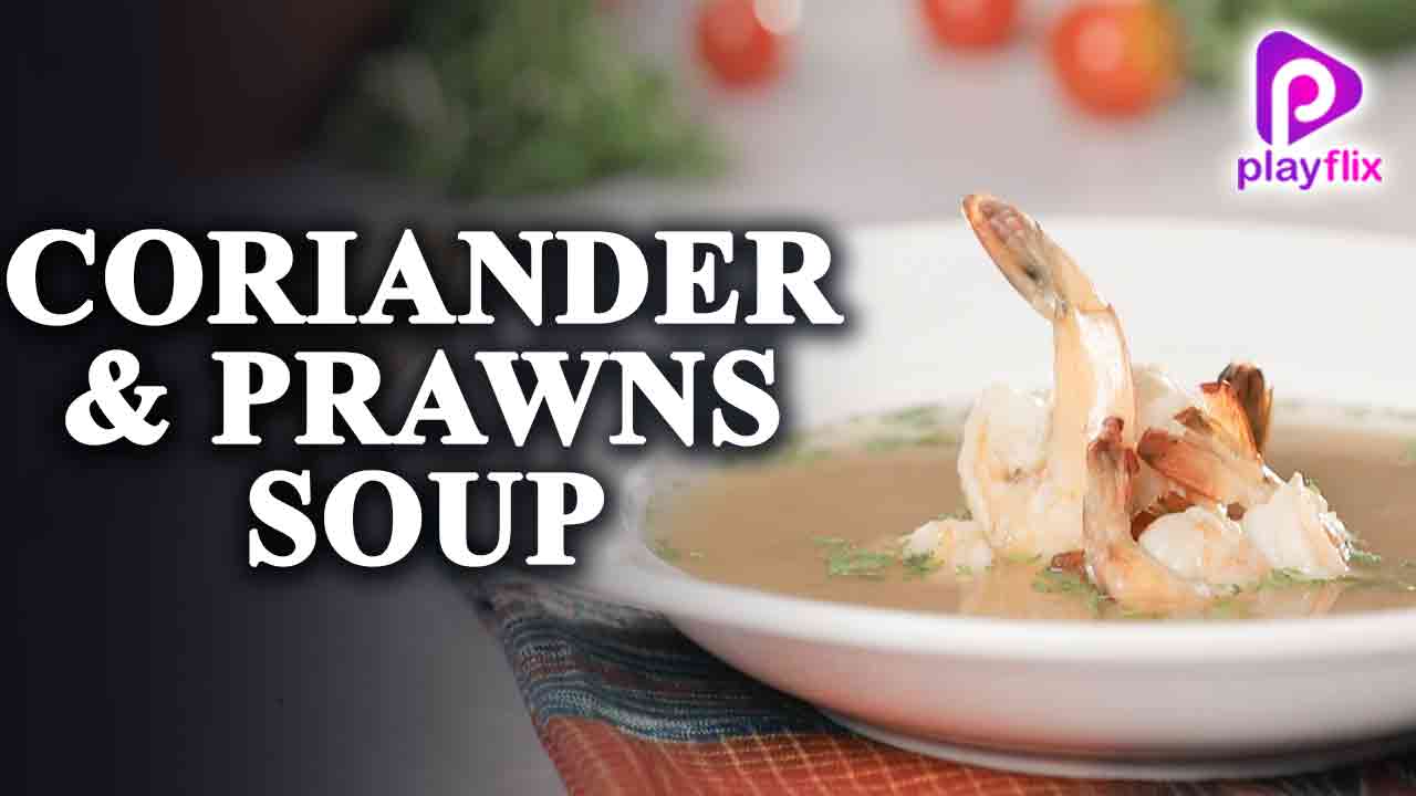 Coriander & Prawns Soup