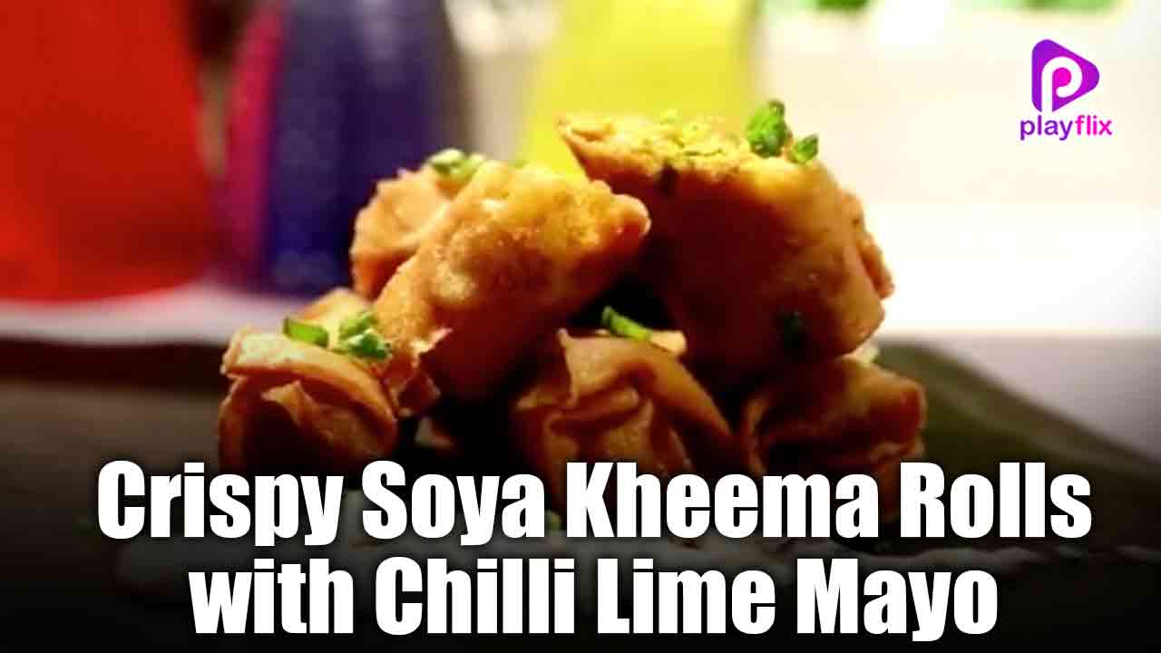 Crispy Soya Kheema Rolls with Chilli Lime Mayo