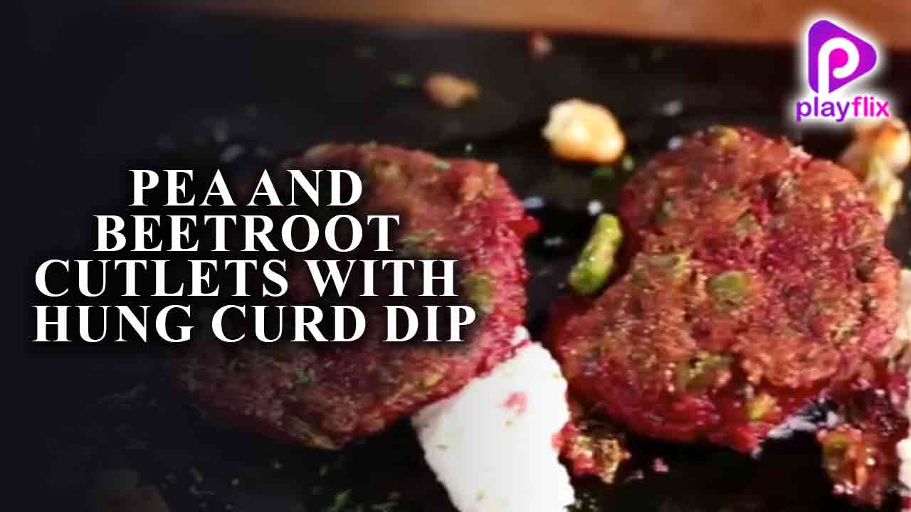 Pea and Beetroot Cutlets with hung Curd Dip